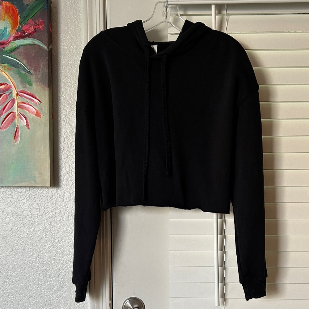 Bella Canvas Black Cropped Hoodie